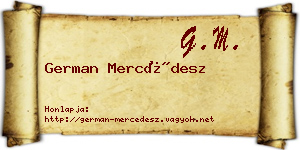 German Mercédesz névjegykártya